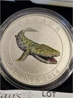 2014 25 cent Coloured Coin Tiktaalik