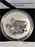 2014 25 cent Coloured Coin The Pintail