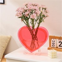 Heart Vase,Acrylic Flower Vase