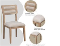 4 Upholstered Chairs Natural Wood Wash