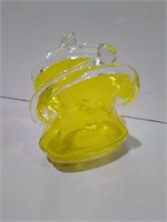 Vibrant Yellow Art Glass Purse