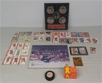 Red Wings card and Stanley cup picture.