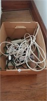 Various extension cords and power strips