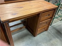 Three drawer wood desk