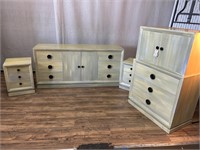 Chinoiserie Bleach Fin Dresser, Chest, Nightstands