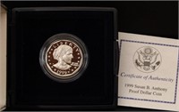 1999 PROOF SUSAN B ANTHONY DOLLAR IN CASE