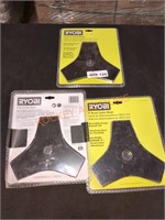 (3) RYOBI 8" brush cutter blade