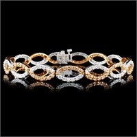 4K Gold 3.88ctw Fancy Diamond Bracelet