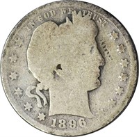 1896-O BARBER QUARTER - GOOD