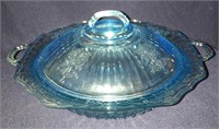 Vintage Open Rose MAYFAIR Blue Dish