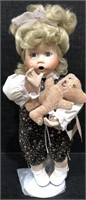 1991 KNOWLES BOO BEAR AND ME PORCELAIN DOLL "LITT