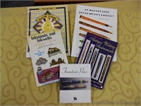5 Books, Fountain Pens, Inkstands & Inkwells