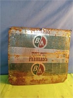 Vintage Peerless B/A Heavy Duty Motor Oil metal