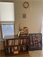 Contents on wall & books & Bookshelf