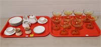 Amber Glass Cups & Meito Japan Mini Tea Set