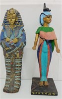 2 resin Egyptian statues 12"