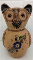 HUGE Tonala pottery owl mid-century 16x10"