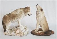 2 Coyote Wildlife Figurines