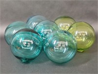 Blue and Green Glass Orbs, Glass Floats