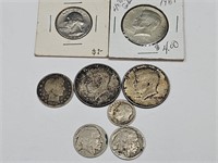 Silver Halves, Quarters Dime, Buffalo Nikels +