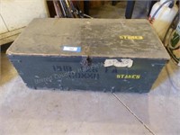 Vintage wooden military trunk