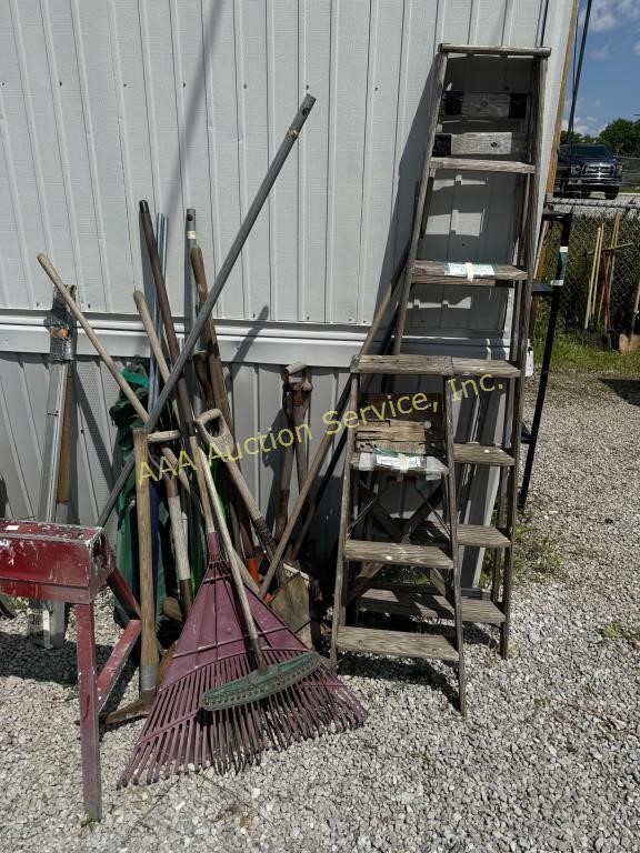 Garden tools - rakes, shovels