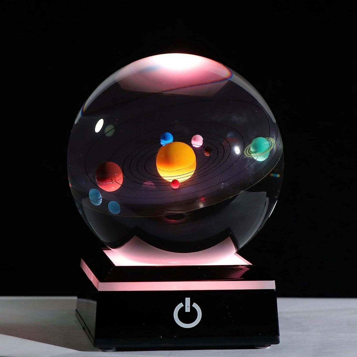 NEW/3D Crystal Ball wiith Solar System Model