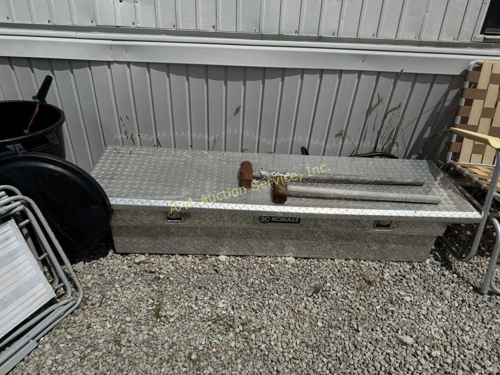 Kobalt steel truck bed toolbox, (2) sledge