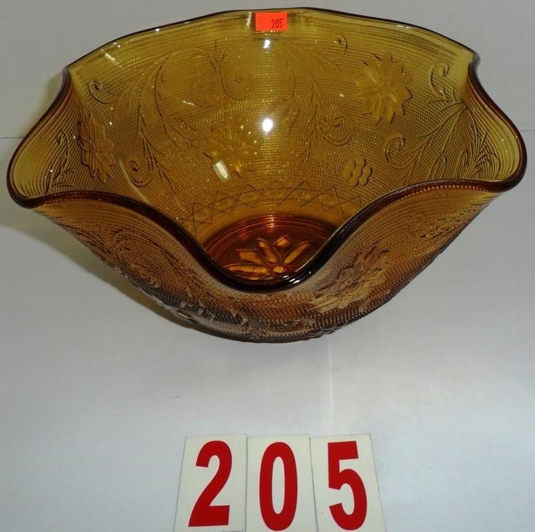 Vintage Tiarra Indiana Glass Golden Amber Bowl