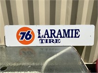 DOUBLE SIDED 76 LARAMIE TIRE SIGN