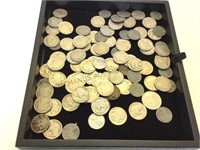 Coinage, mostly Buffalo nickels, Barbers, wheat