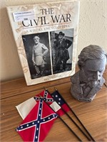 Civil War Book, Confederate Flags, R. E. Lee Bust