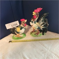 Vintage Ceramic Hen & Rooster Figurine Hand