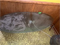 LARGE OVAL GLASS TABLE TOP