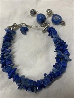 Sterling Silver & Lapis Lazuli Bracelet &