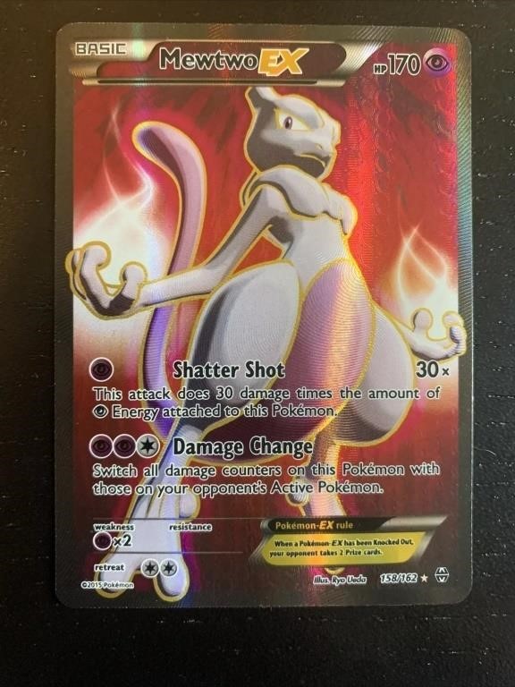 2015 Pokemon Mewtwo EX Full Art XY Breakthrough