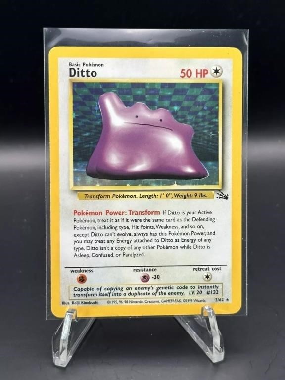 Pokémon Fossil Ditto 3/62 Holo Rare Unlimited LP