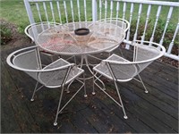 Metal Mesh Patio Table & 4 Chairs