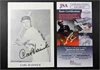CARL WARWICK AUTOGRAPH PHOTO CARD-JSA