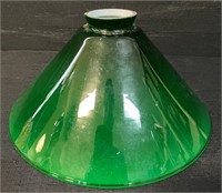 DESIRABLE 1930'S EMERALD GLASS LAMP SHADE