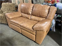 Brown leather sofa