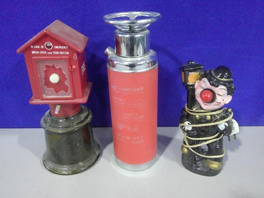 clown lamp, water container, fire alarm decor