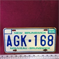 1990 New Brunswick License Plate