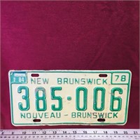1978 New Brunswick License Plate