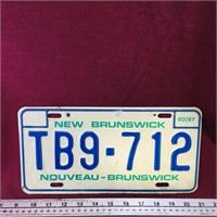 1987 New Brunswick Trailer License Plate