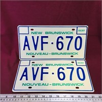 1987 Matching New Brunswick License Plates