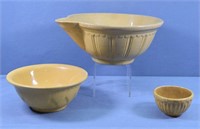 3pc. Embossed Yellow Ware Mixing Bowls