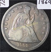 1869 Seated Liberty Silver Dollar