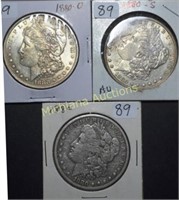 1880, 80-S & 80-O Morgan Dollars