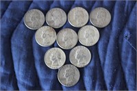 (10) 1960-64 Washington Quarters